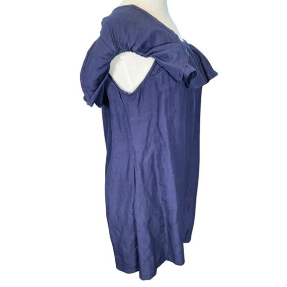 Tommy Bahama St. Lucia Off The Shoulder Ruffle Dress With Navy Blue Medium - Picture 5 of 11